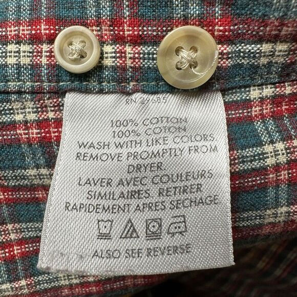 Vintage Pendleton Woolen Mills Mens Button Up Shirt Green Red Plaid Short Sleeve - Picture 7 of 10